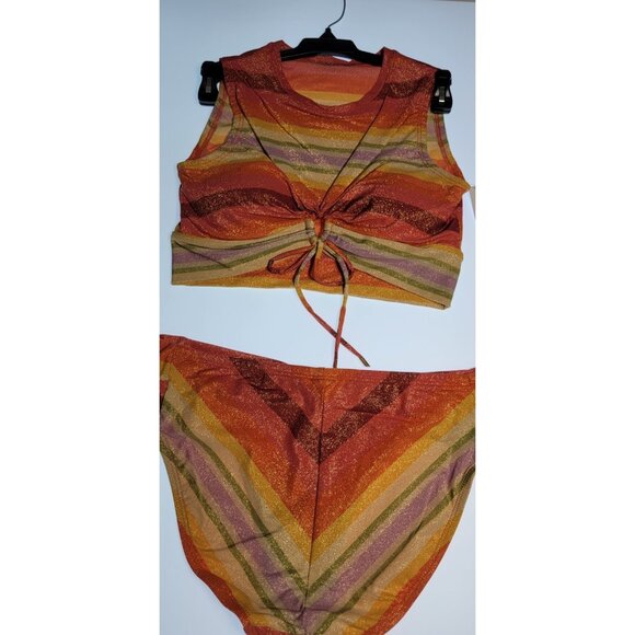 Robin Piccone Women's Greta Top Brallete Bikini Swim Bottom Mid Rise Medium NEW - Picture 8 of 8